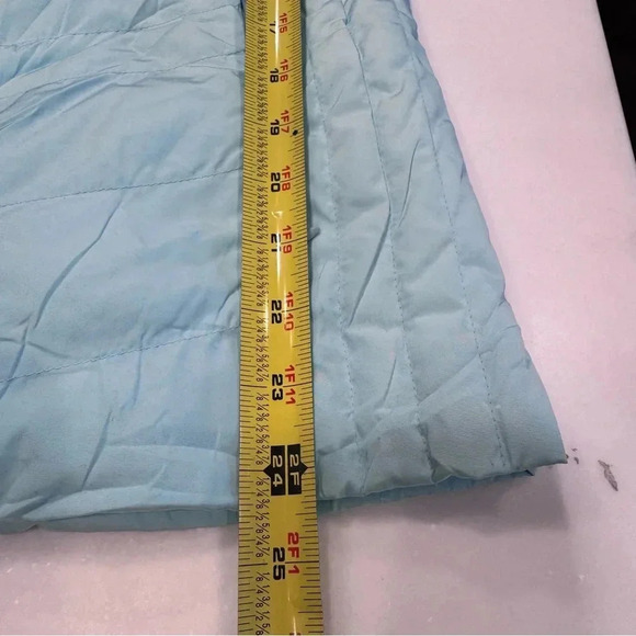 TALBOTS Tiffany Blue Quilted Down Vest w/ Removable Faux Fur Collar Sz. XS NWT - Picture 8 of 12